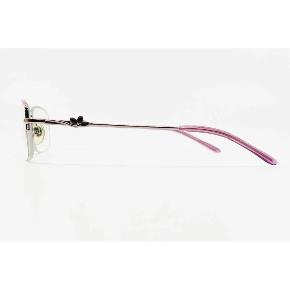 Luxottica Eyeglasses Women Pink Semi Rimless Rectangular 2553 299 51-17-135